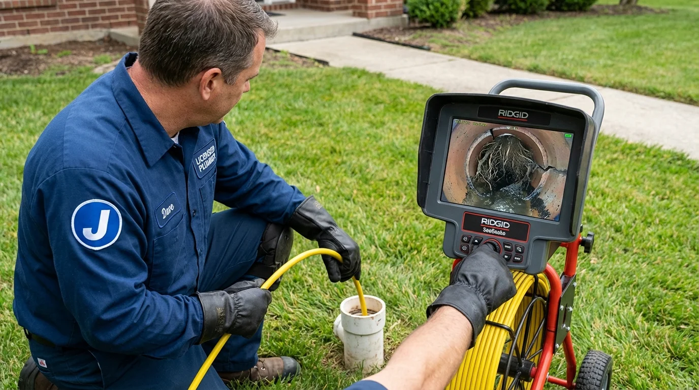 Sewer camera inspection being performed by Johns Plumbing LLC in Amboy